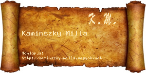 Kaminszky Milla névjegykártya